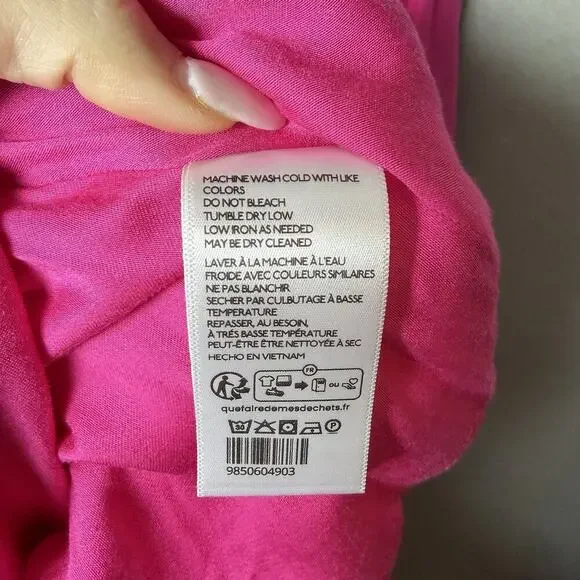 By Anthropologie Plunge Drop-waist A-line Mini Dress Pink RN#66170 Size L - Picture 6 of 10